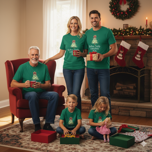 Personalizable Family Christmas Tree Shirt 2025