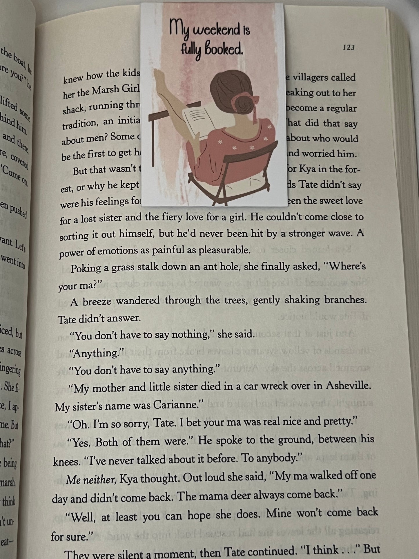 Watercolor Relaxing Lady Magnetic Bookmarks