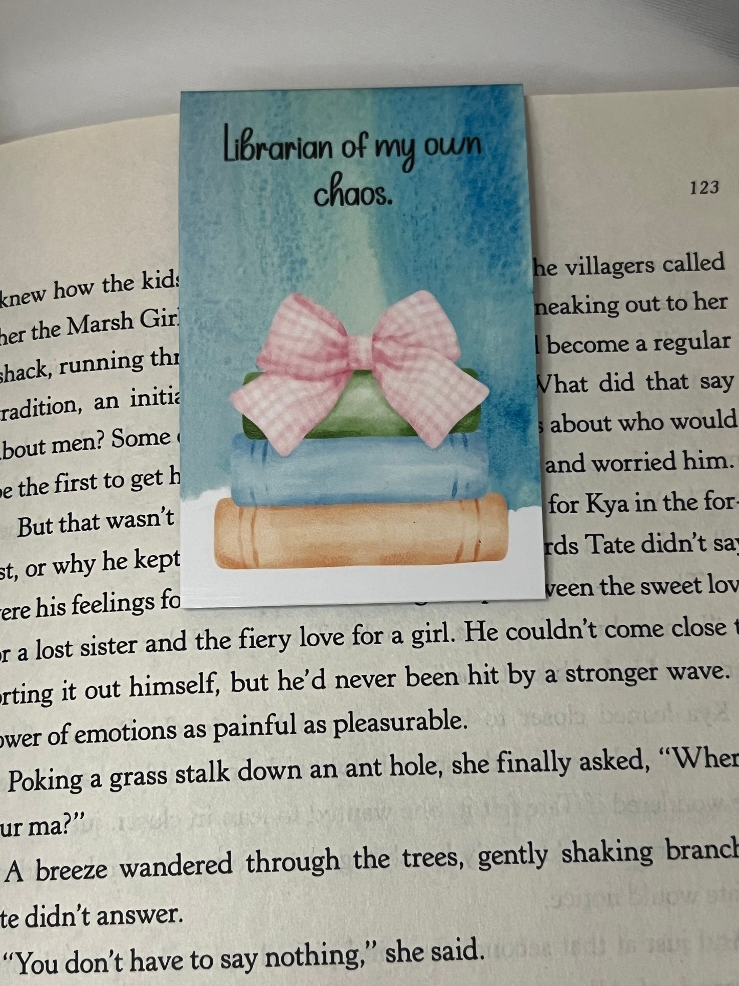 Watercolor Coquette Bow & Books Magnetic Book Marks