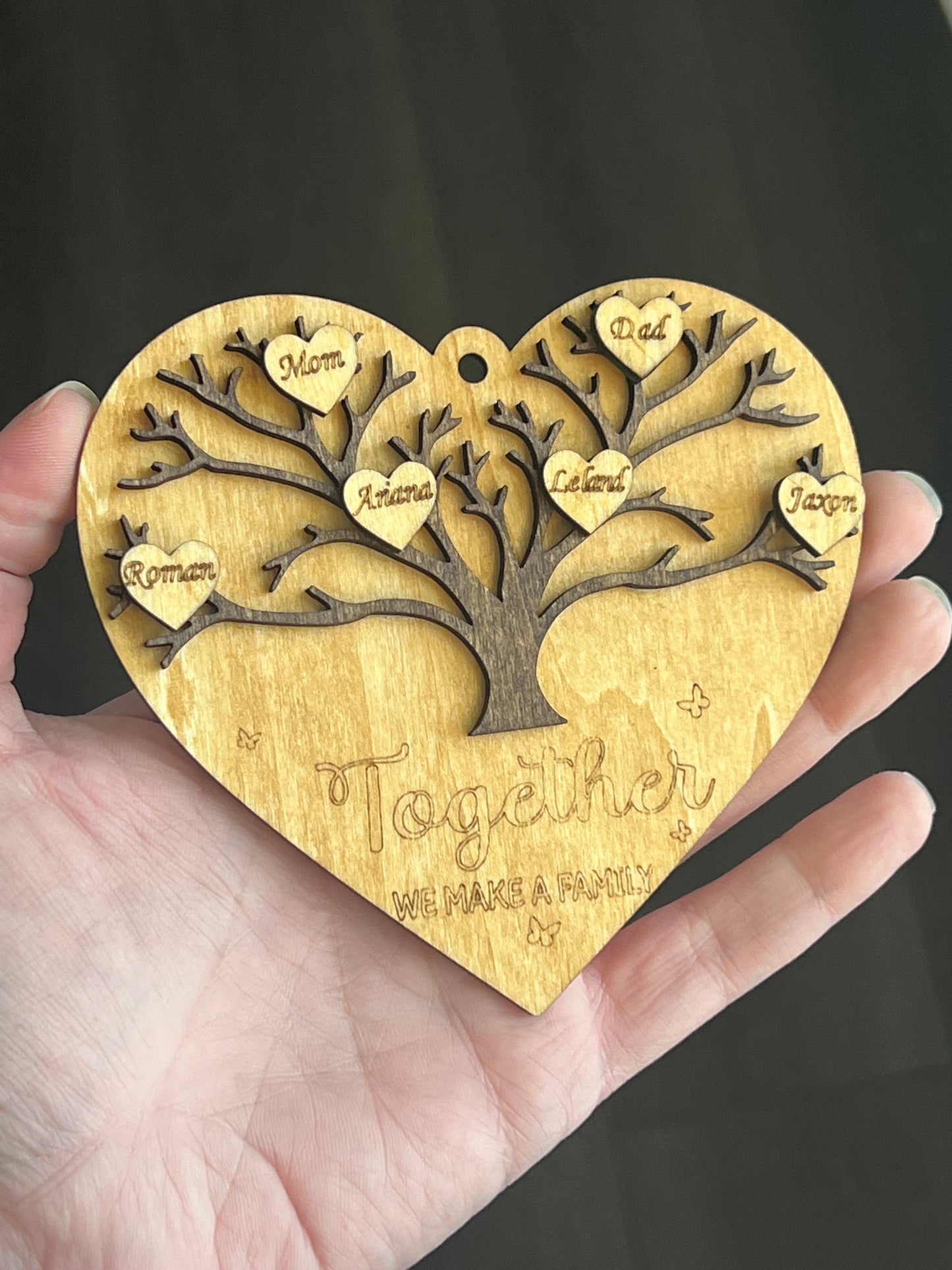 Family Tree Heart Personalized Ornament