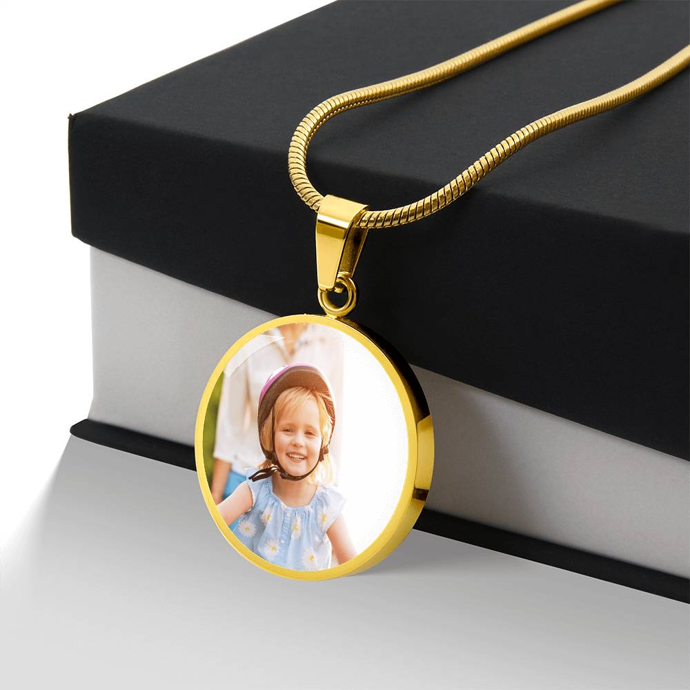 Custom Photo Circle Necklace With Engraving