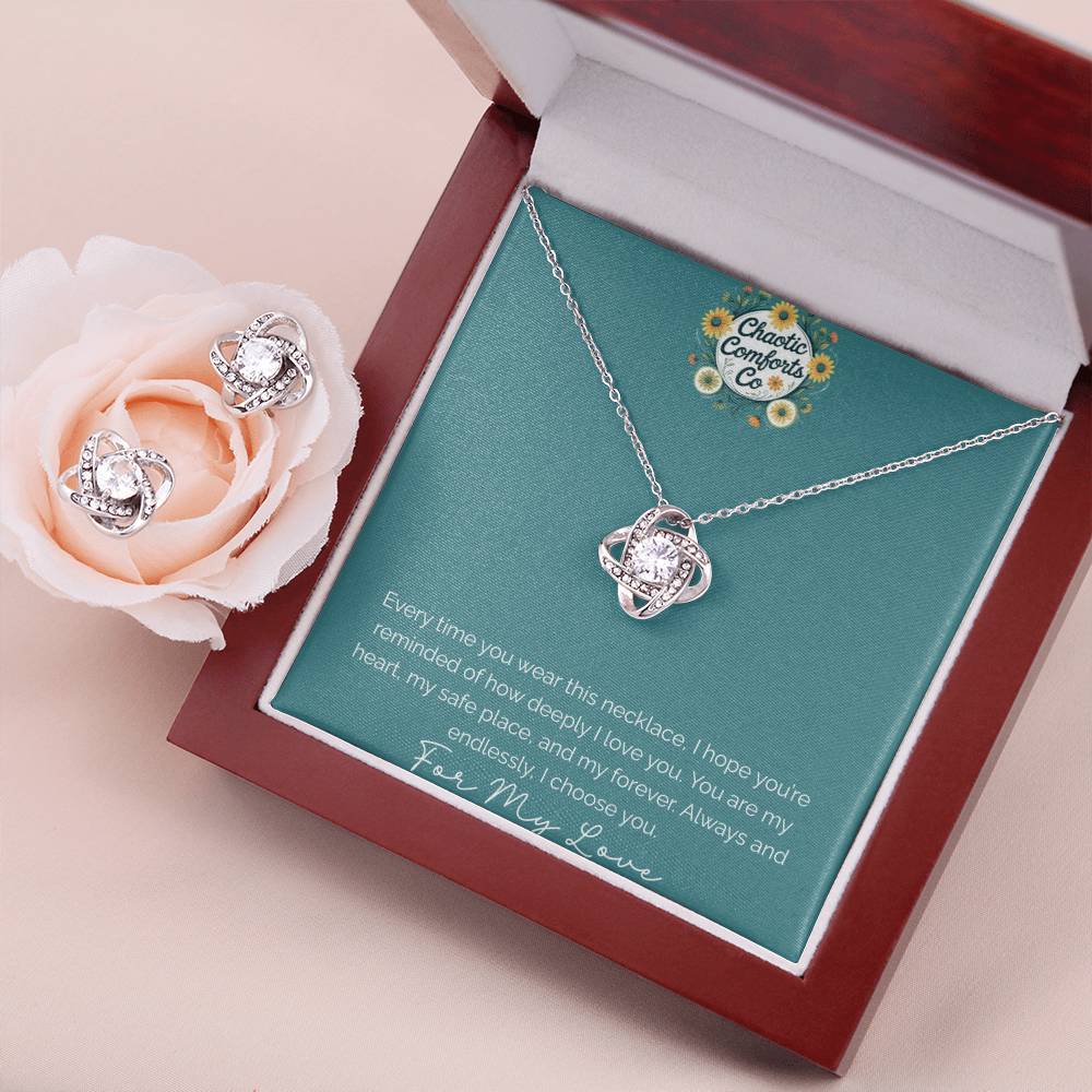 Love Knot Earring & Necklace Set