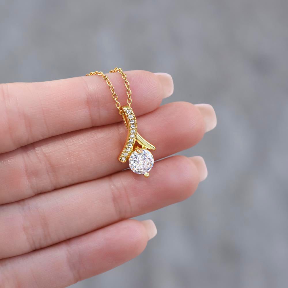 To My Beautiful Wife- Alluring Beauty Necklace- Personalized Message Card!