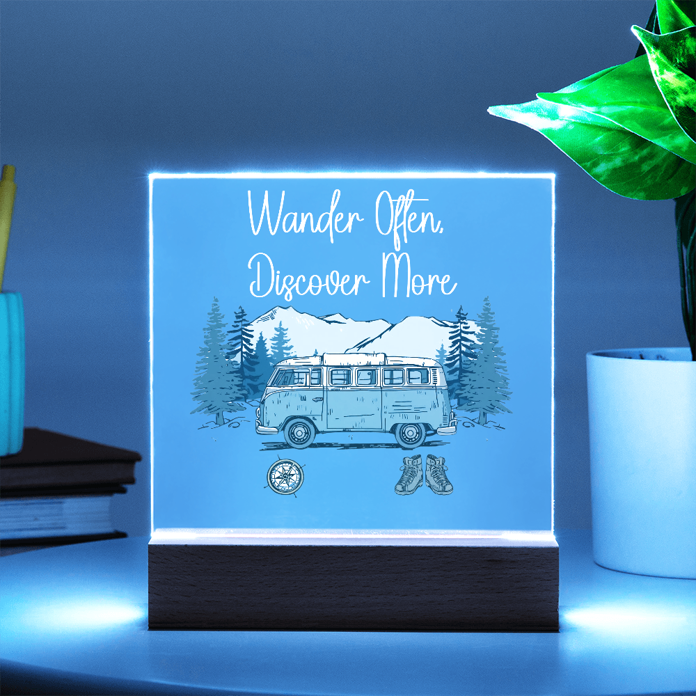 Wander Often, Discover More Acrylic Night Light