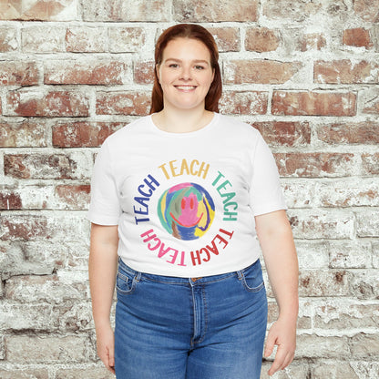 Unisex Soft-Style Teach Teach Teach Shirt for Teachers