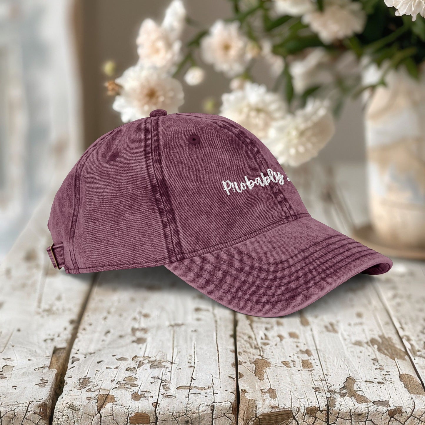 Probably Late Embroidered Distressed Hat