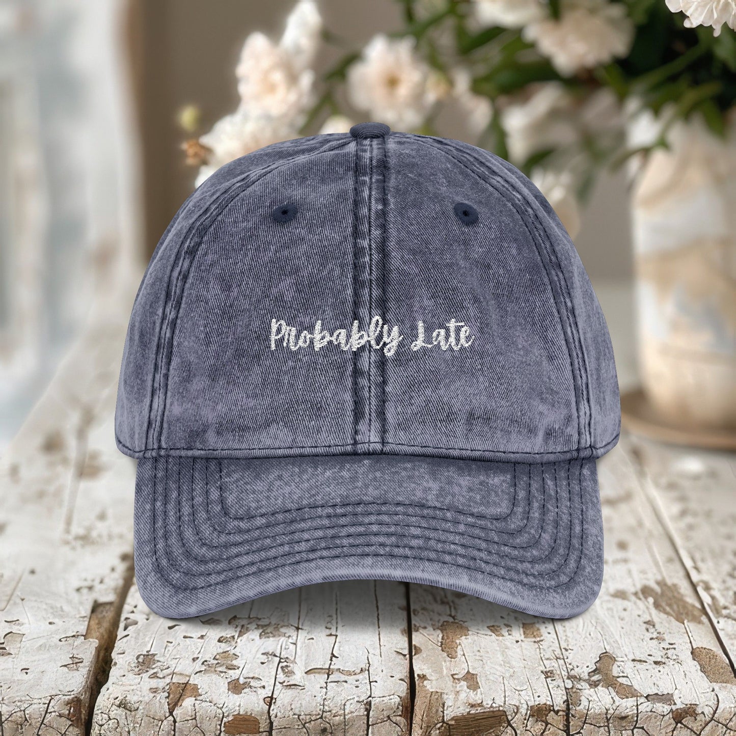 Probably Late Embroidered Distressed Hat