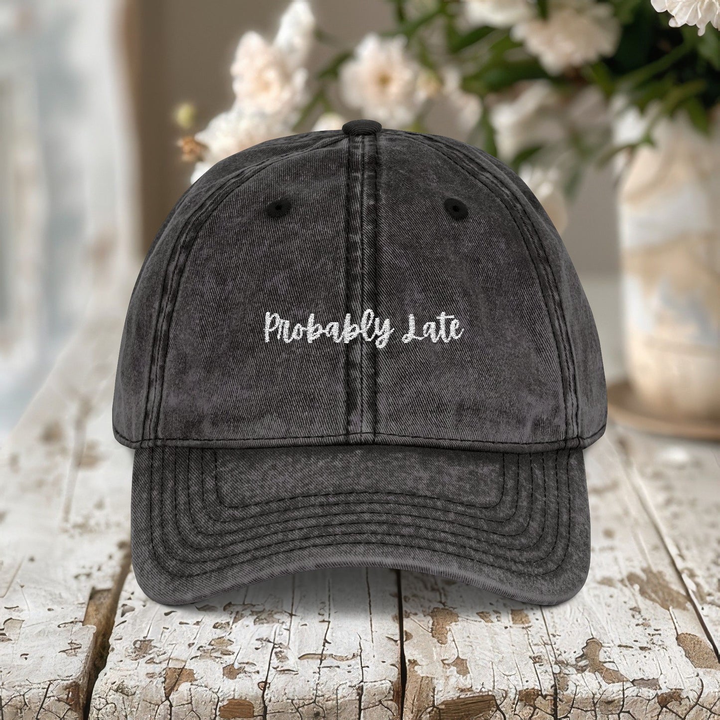 Probably Late Embroidered Distressed Hat