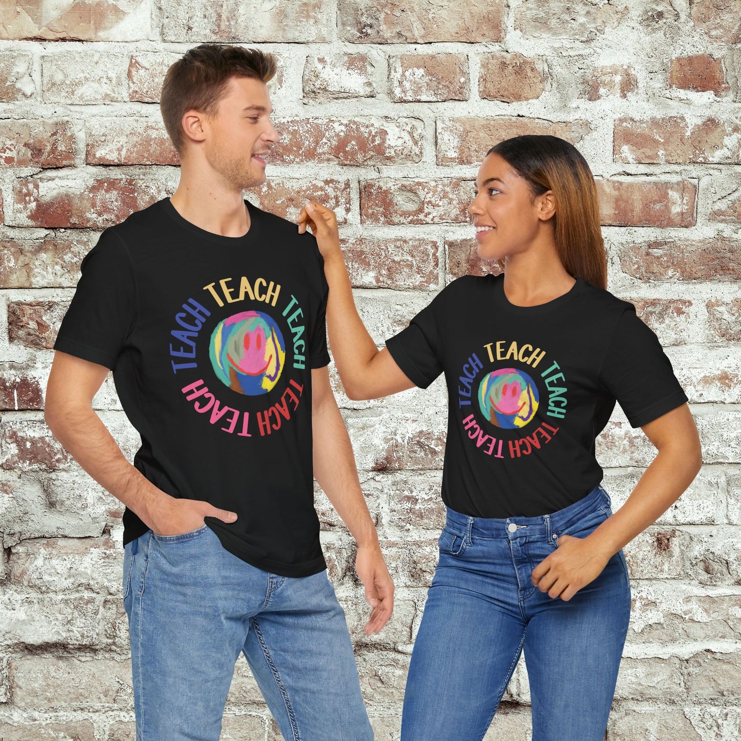 Unisex Soft-Style Teach Teach Teach Shirt for Teachers