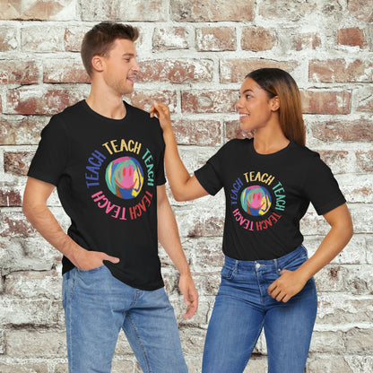 Unisex Soft-Style Teach Teach Teach Shirt for Teachers