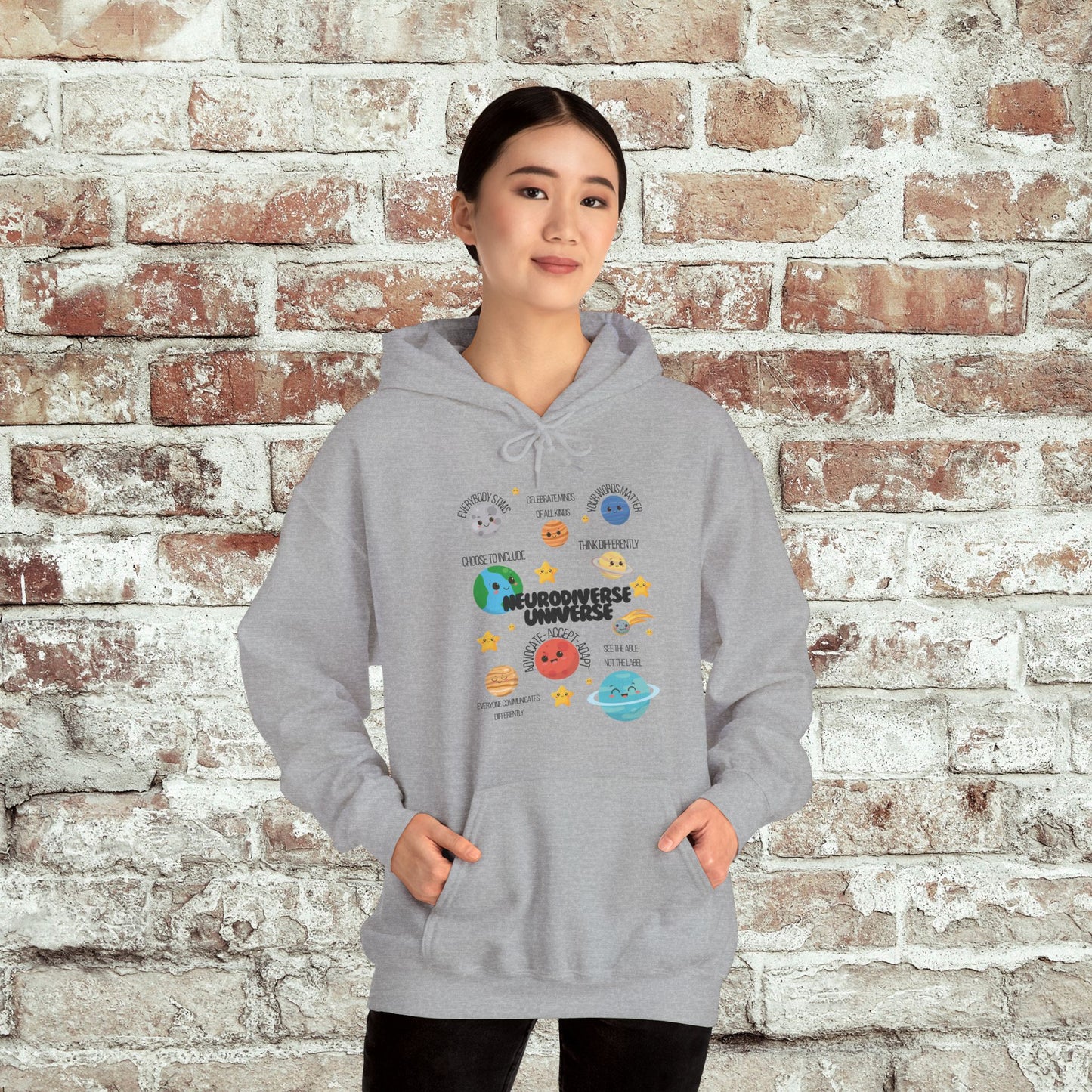 Neurodiverse Universe Unisex Hoodie, Inclusive Sweatshirt, Gift for Neurodiversity Awareness, Choose To Include, Teacher Parent Mom Dad Kid