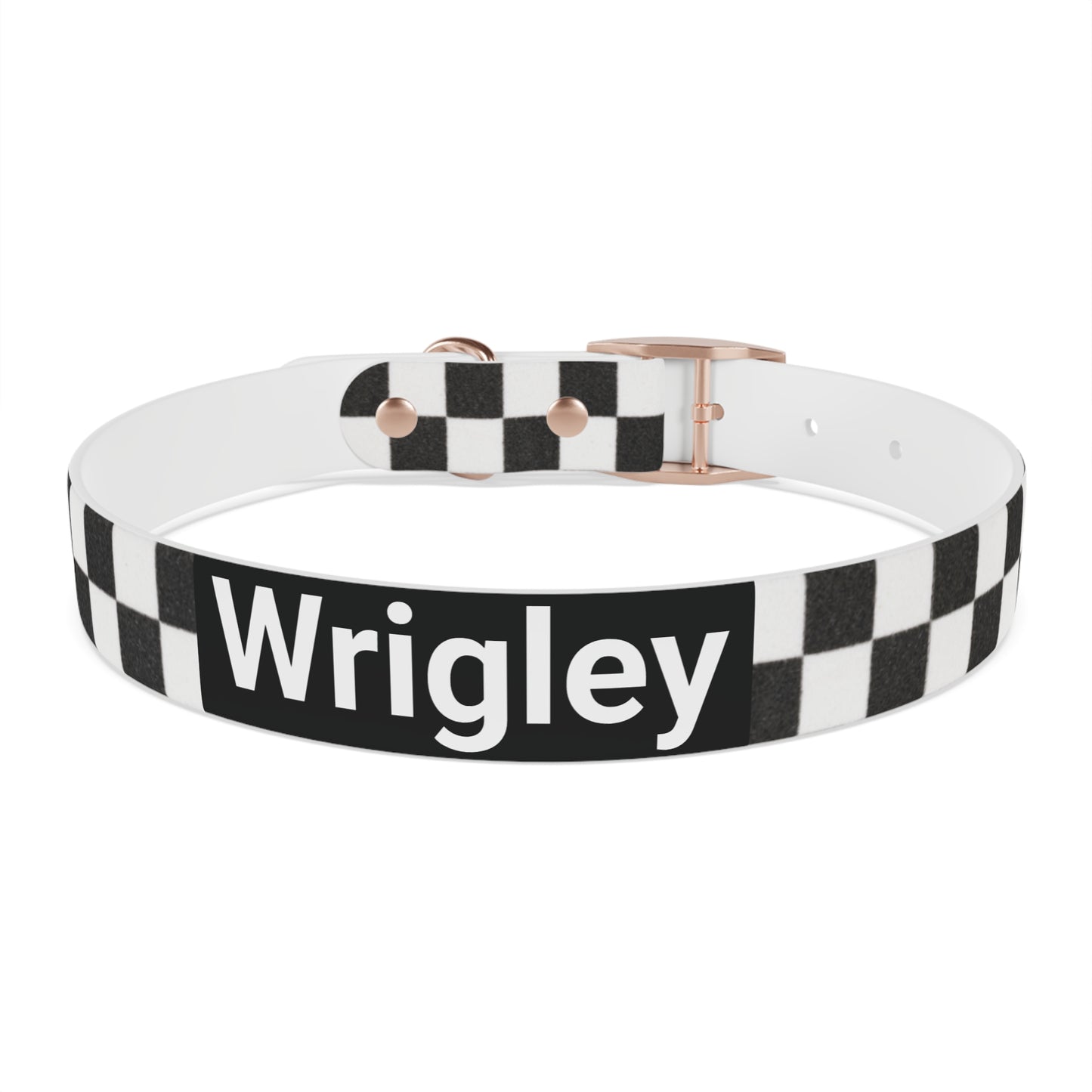 Personalized Checkered Dog Collar