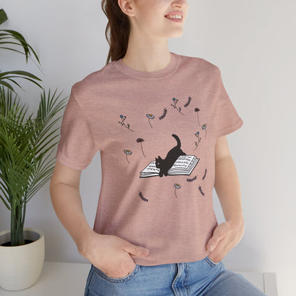 Book Lover's Cat Tee