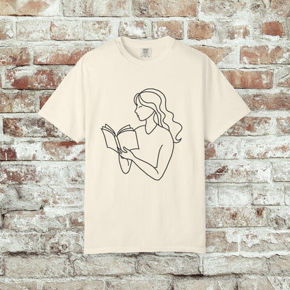 Reading Girl Outline T-Shirt