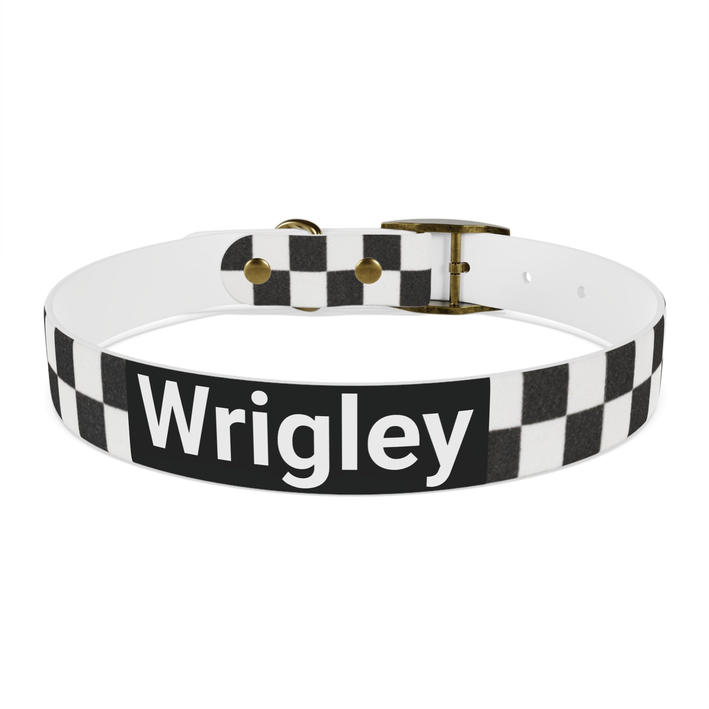 Personalized Checkered Dog Collar