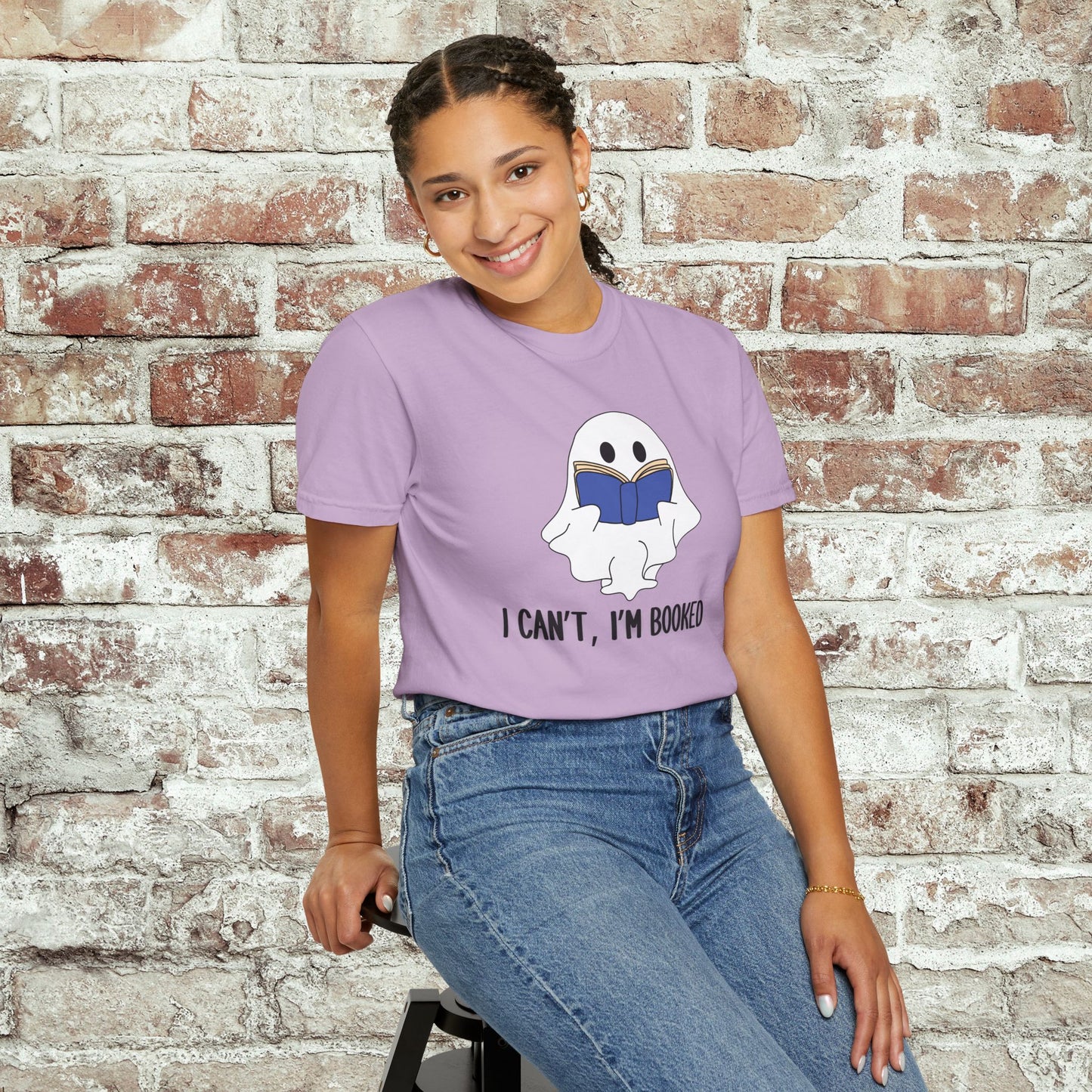 I Cant I'm Booked Ghost Comfort Colors Tee