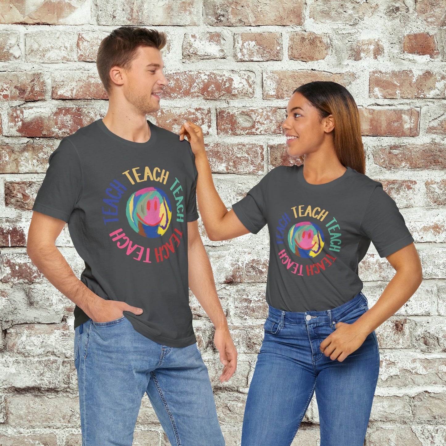Unisex Soft-Style Teach Teach Teach Shirt for Teachers