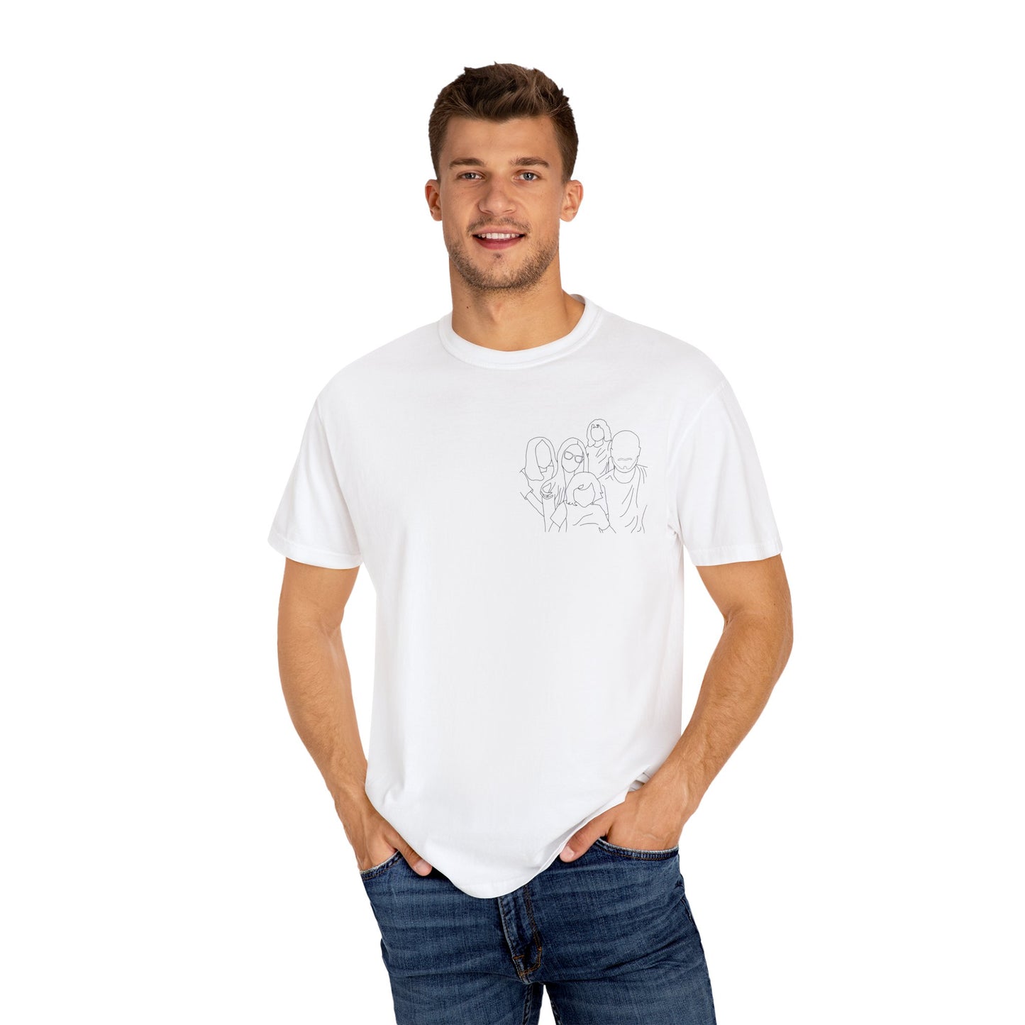 Custom Photo Shirt, Minimalist Line Art Unisex T-Shirt