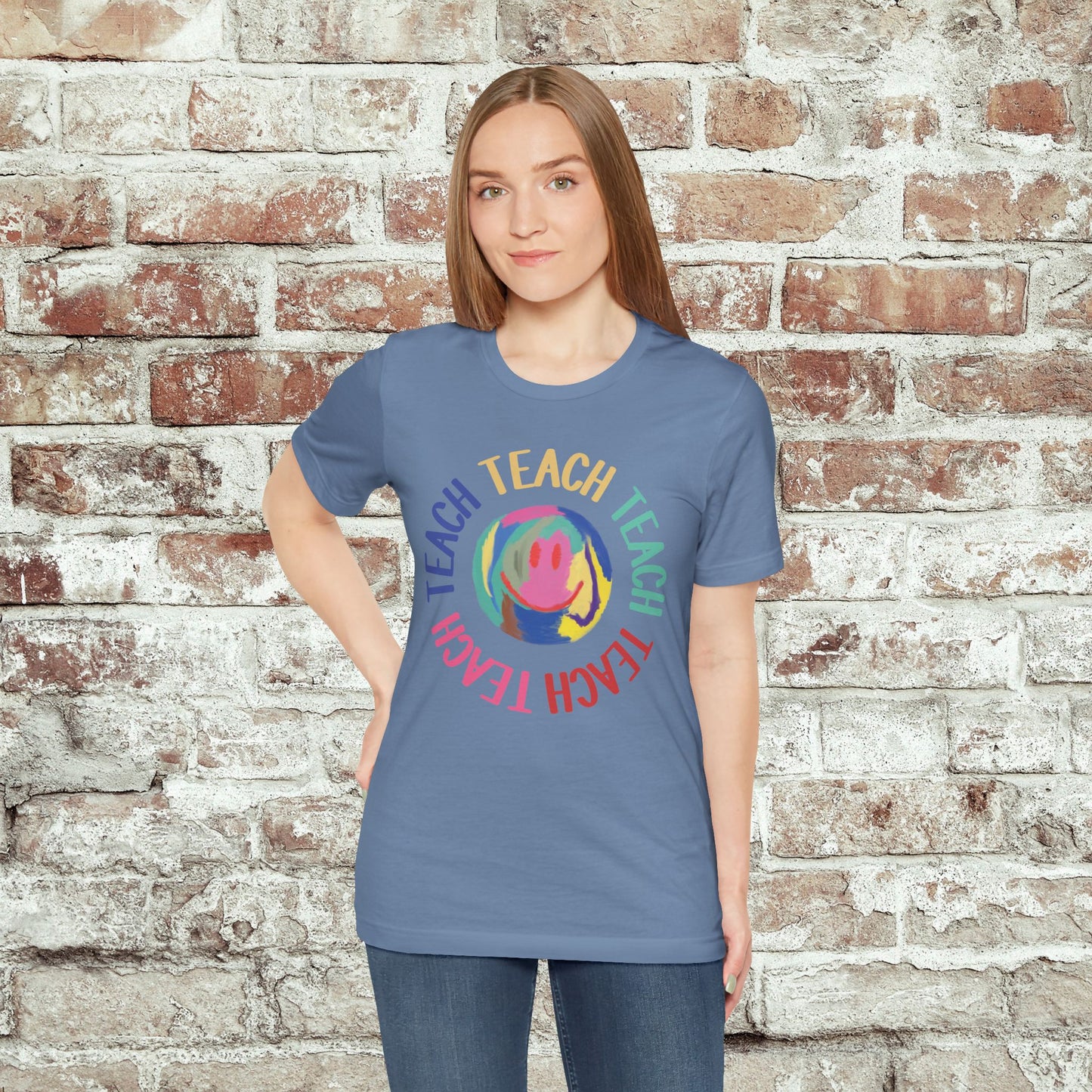 Unisex Soft-Style Teach Teach Teach Shirt for Teachers