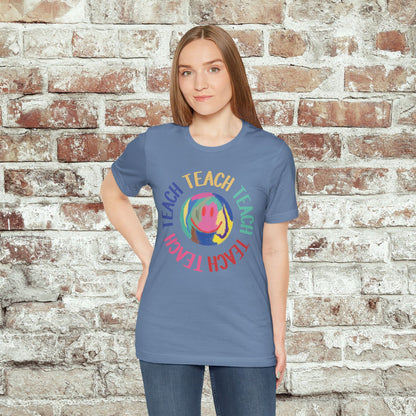 Unisex Soft-Style Teach Teach Teach Shirt for Teachers