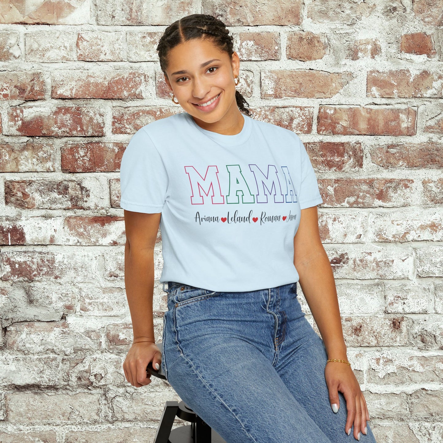 Custom MAMA T-Shirt with Kids Names