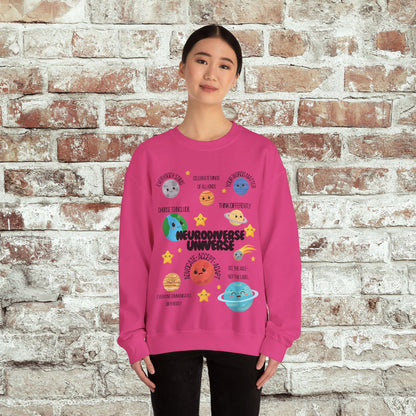 Neurodiverse Universe Crewneck Sweatshirt, Autism Acceptance Shirt, Mental Health Awareness, Choose to Include Tee Gift For Him or Her