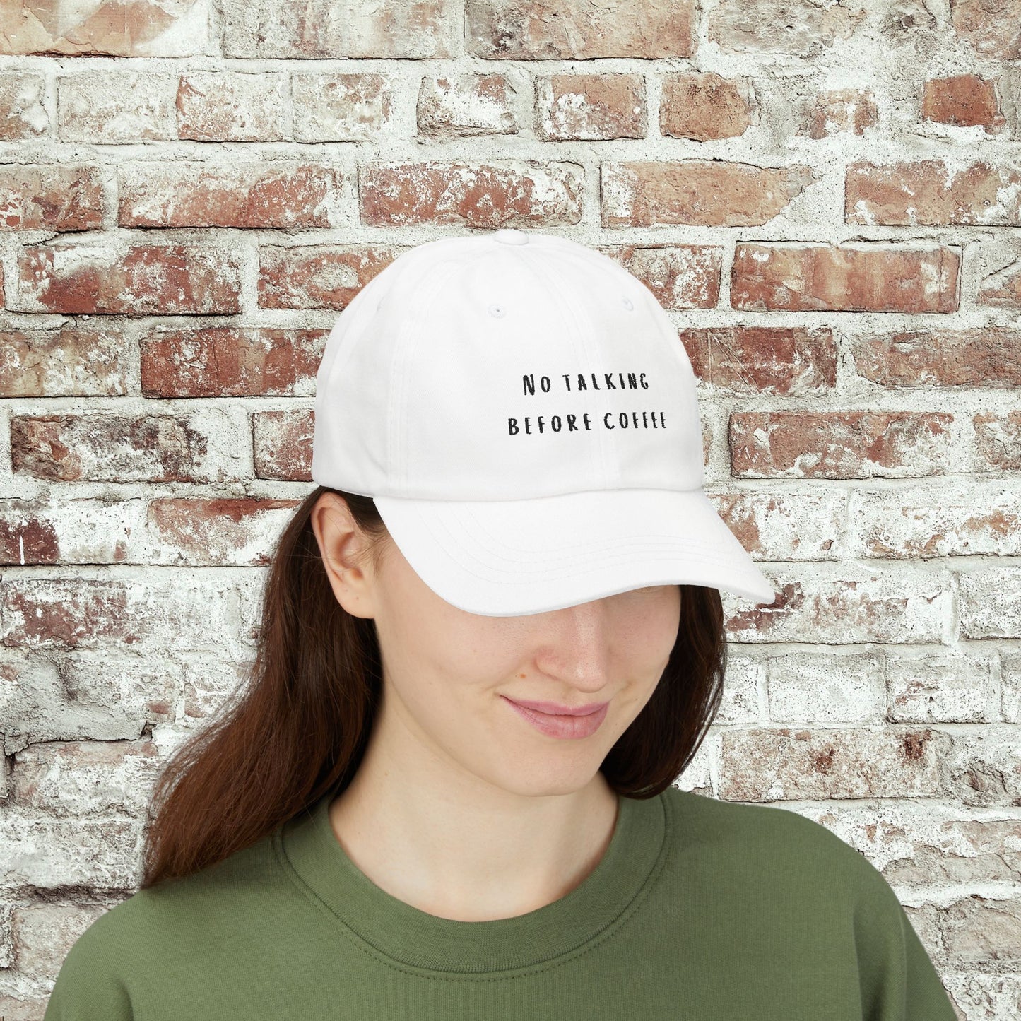 Embroidered Classic Dad Cap, No Talking Before Coffee Hat