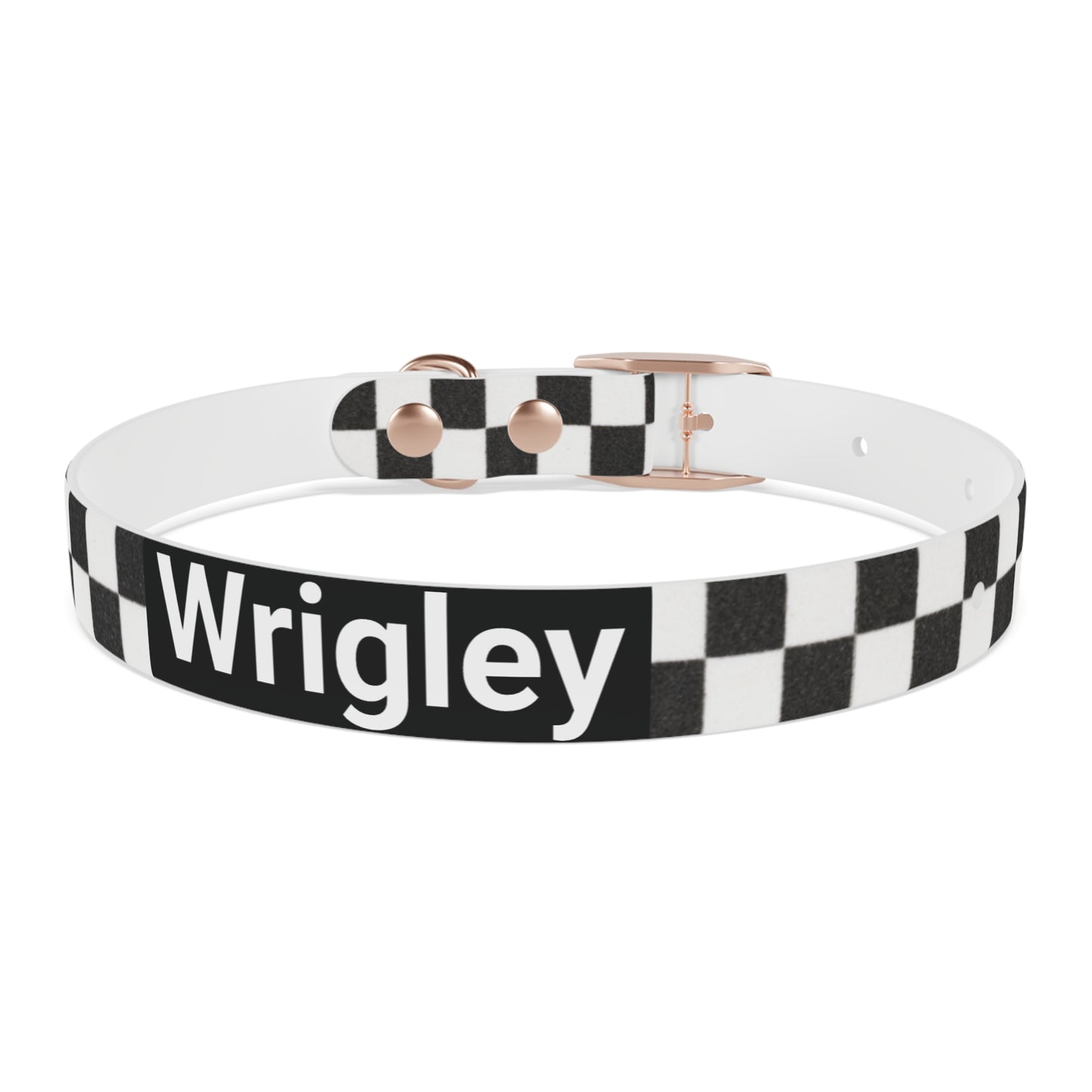 Personalized Checkered Dog Collar
