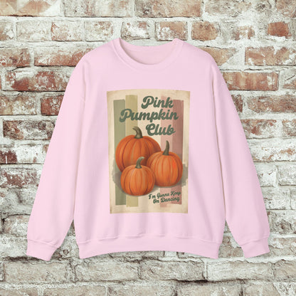 Pink Pumpkin Club Sweatshirt, Retro Fall Sweater