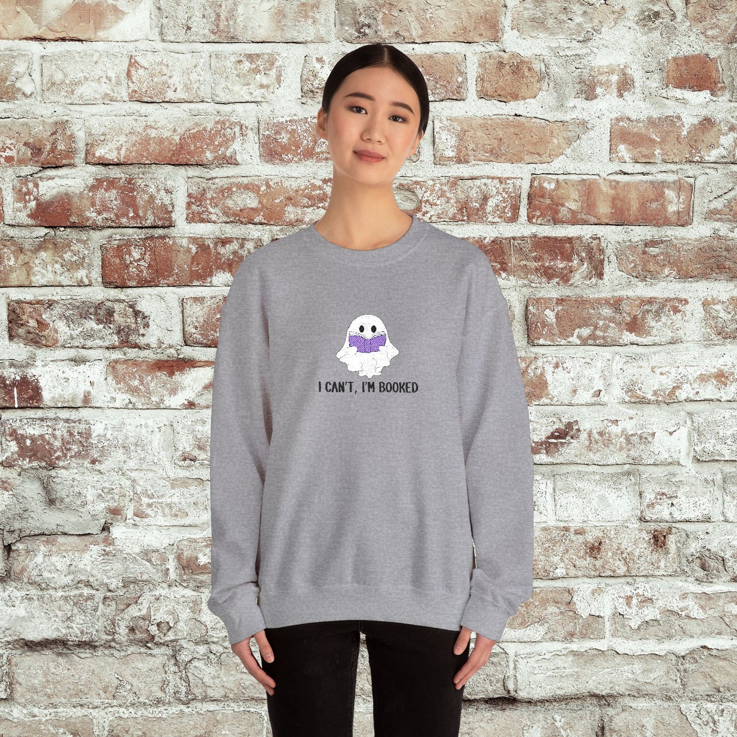 I Can't I'm Booked- EMBROIDERED Crewneck Sweatshirt