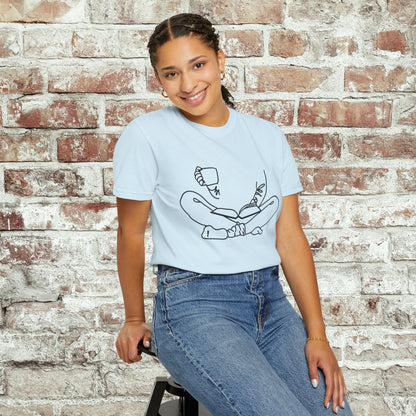Crisscross Reader and Coffee Drinker Unisex T-shirt