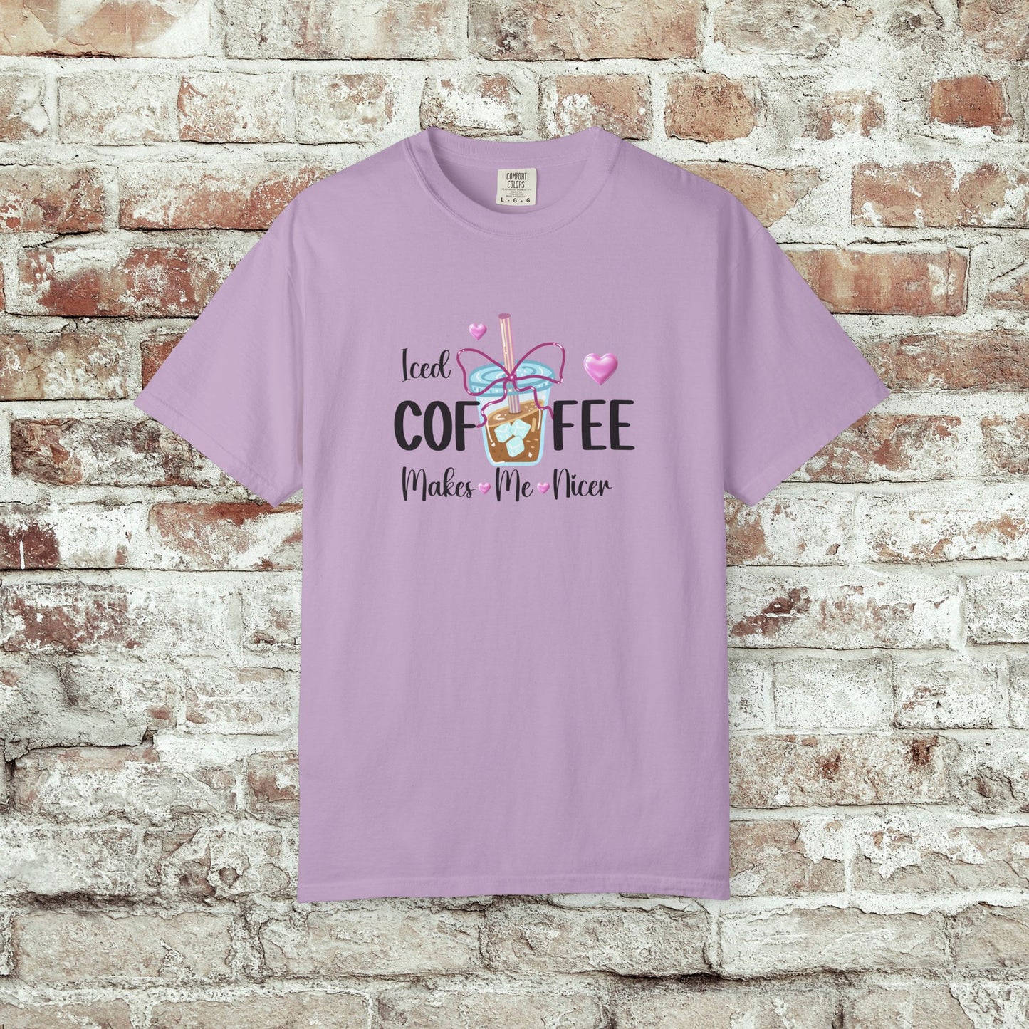 Iced Coffee Makes Me Nicer Comfort Colors T-Shirt