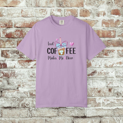 Iced Coffee Makes Me Nicer Comfort Colors T-Shirt