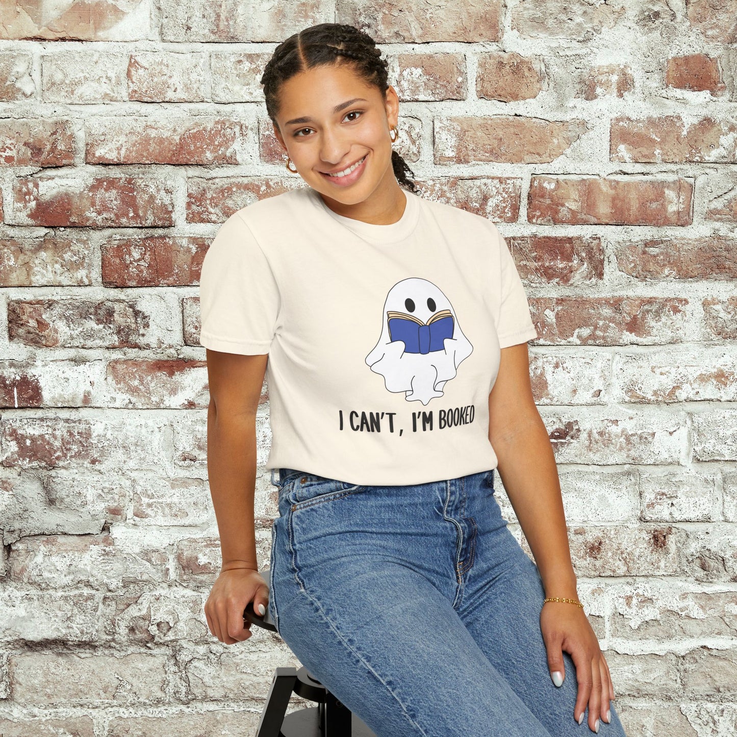 I Cant I'm Booked Ghost Comfort Colors Tee