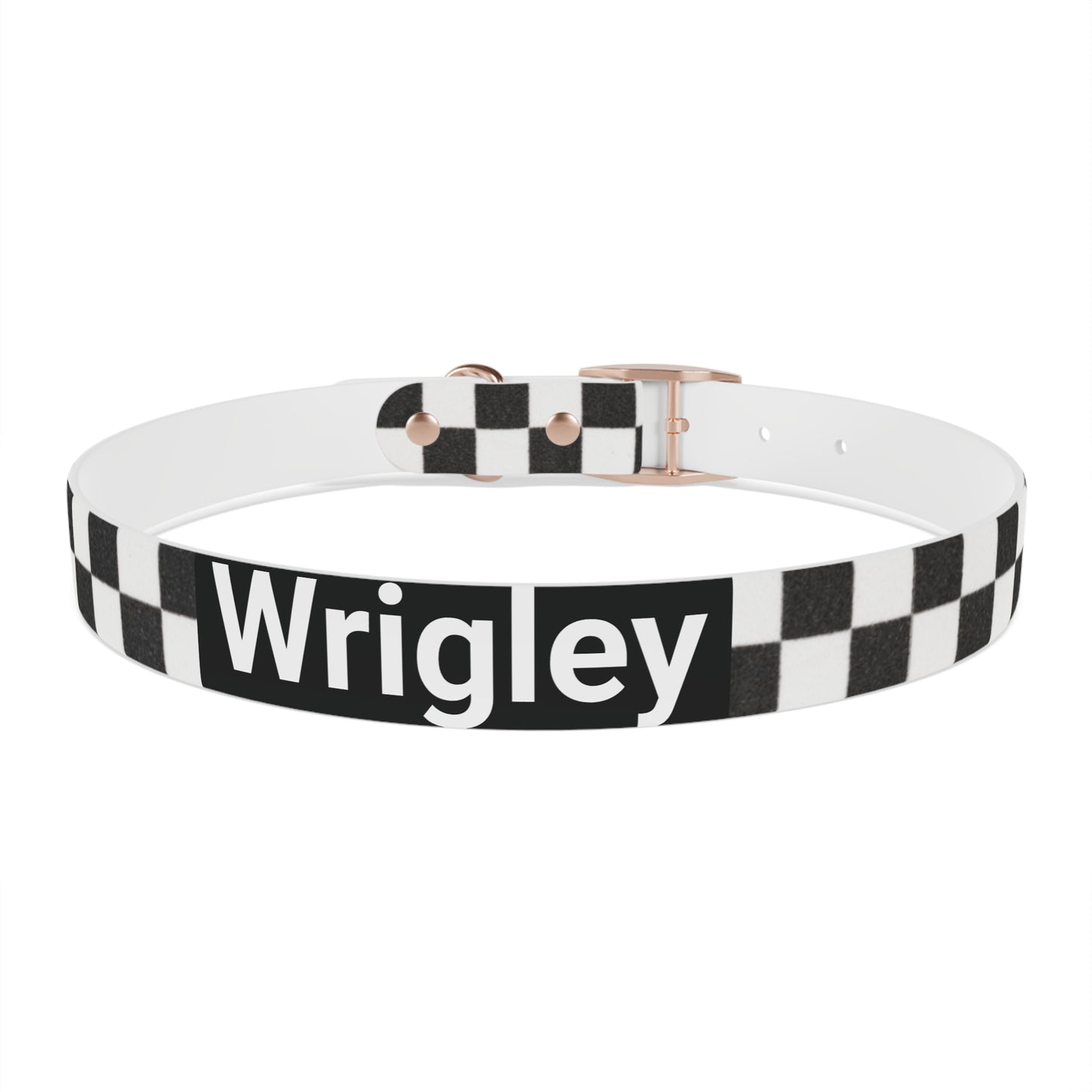 Personalized Checkered Dog Collar