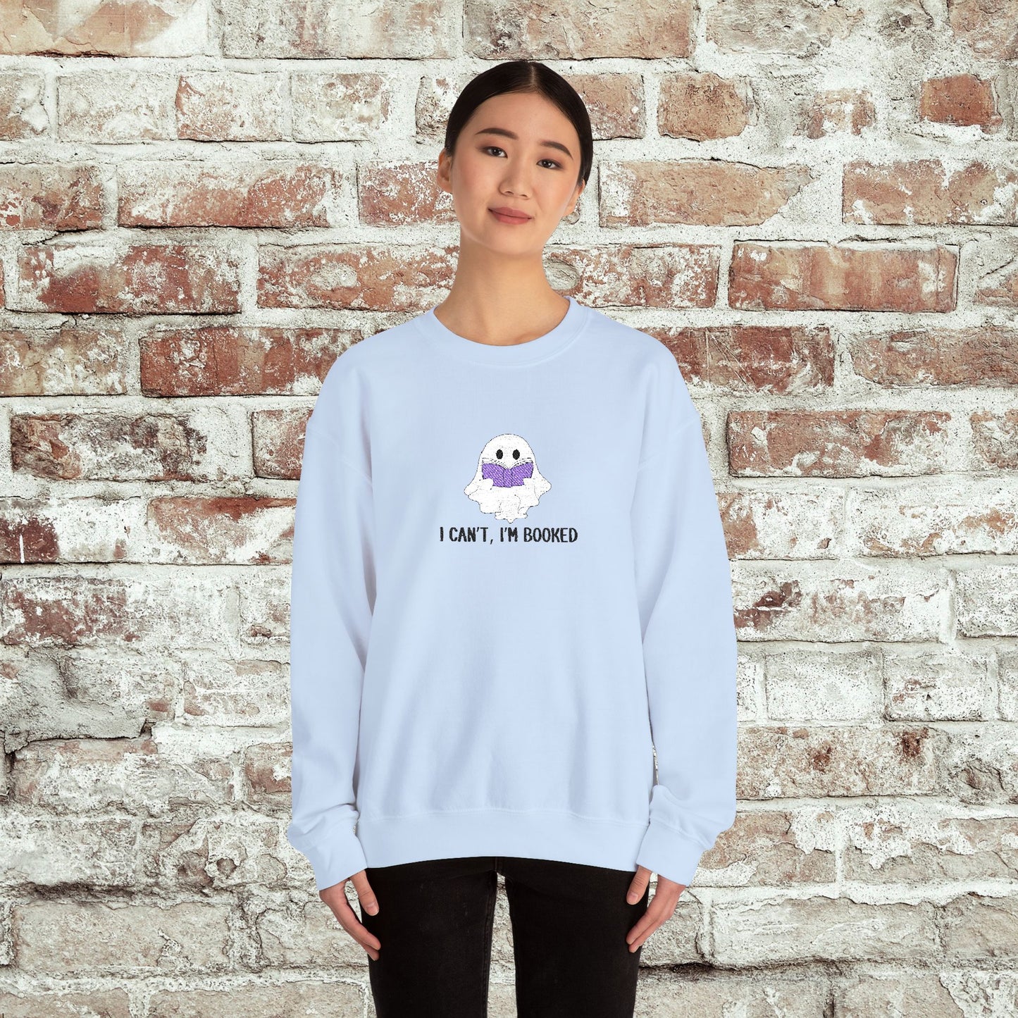 I Can't I'm Booked- EMBROIDERED Crewneck Sweatshirt