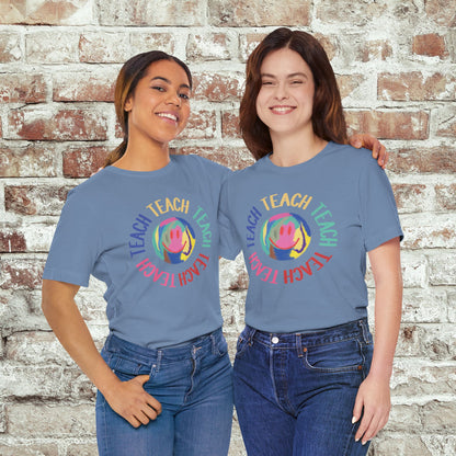 Unisex Soft-Style Teach Teach Teach Shirt for Teachers