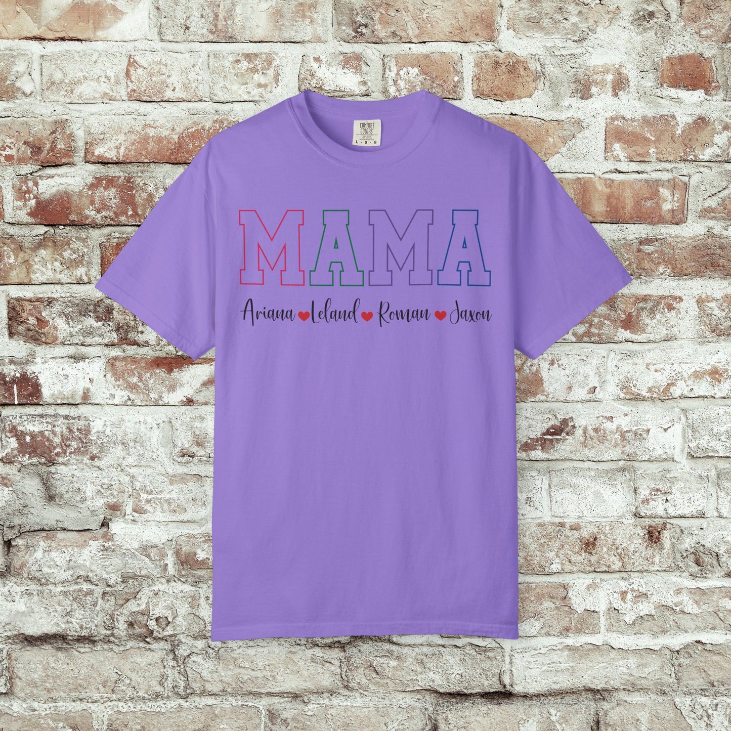Custom MAMA T-Shirt with Kids Names