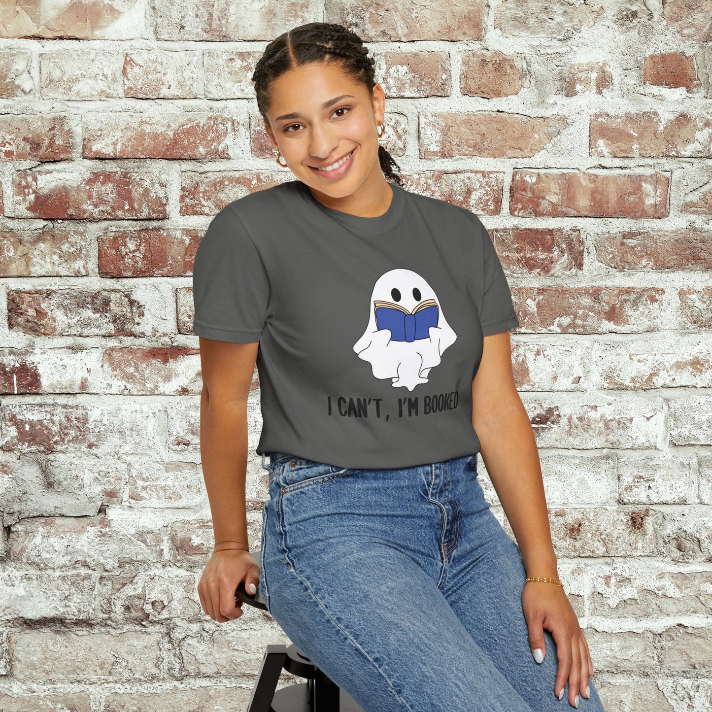 I Cant I'm Booked Ghost Comfort Colors Tee