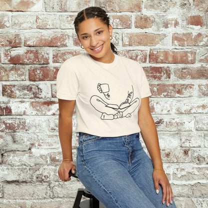 Crisscross Reader and Coffee Drinker Unisex T-shirt