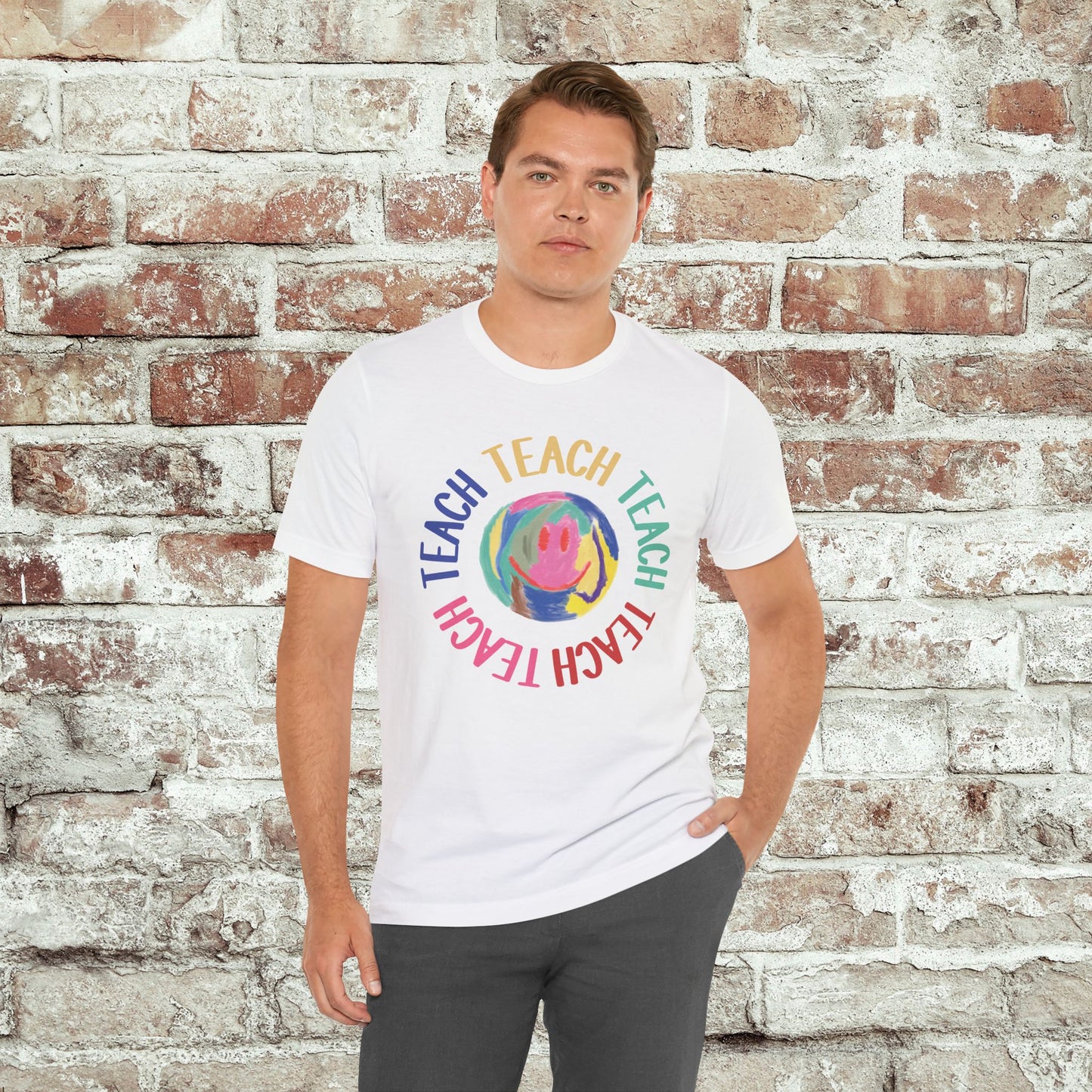 Unisex Soft-Style Teach Teach Teach Shirt for Teachers