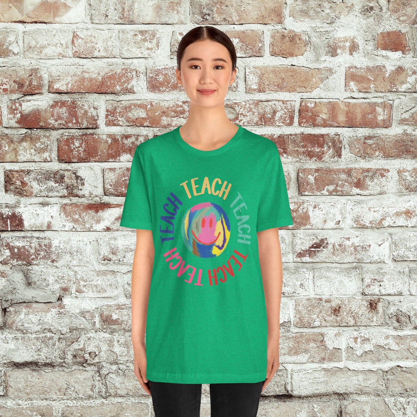 Unisex Soft-Style Teach Teach Teach Shirt for Teachers