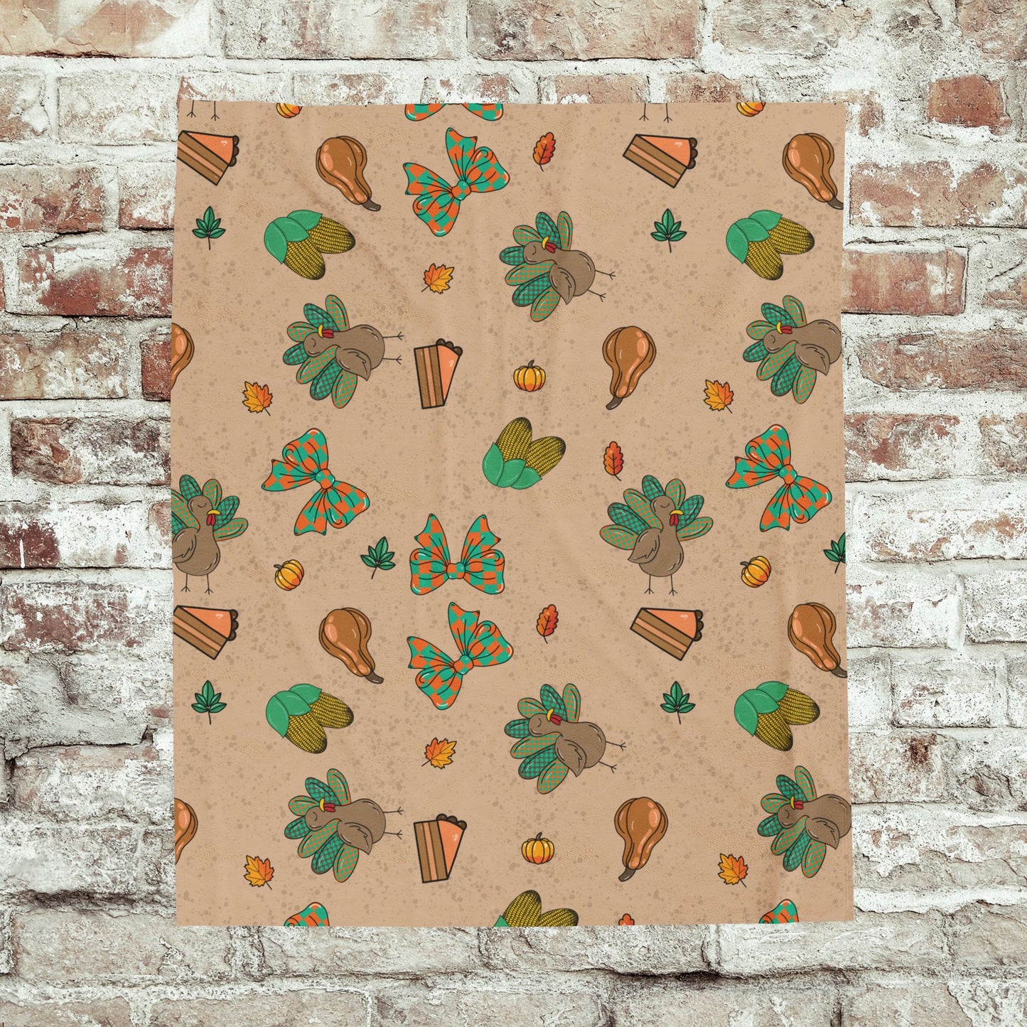 Thanksgiving Velveteen Plush Blanket, Cozy Throw for Fall Decor, Soft Blanket for Cozy Nights, Holiday Gift, Home Accents