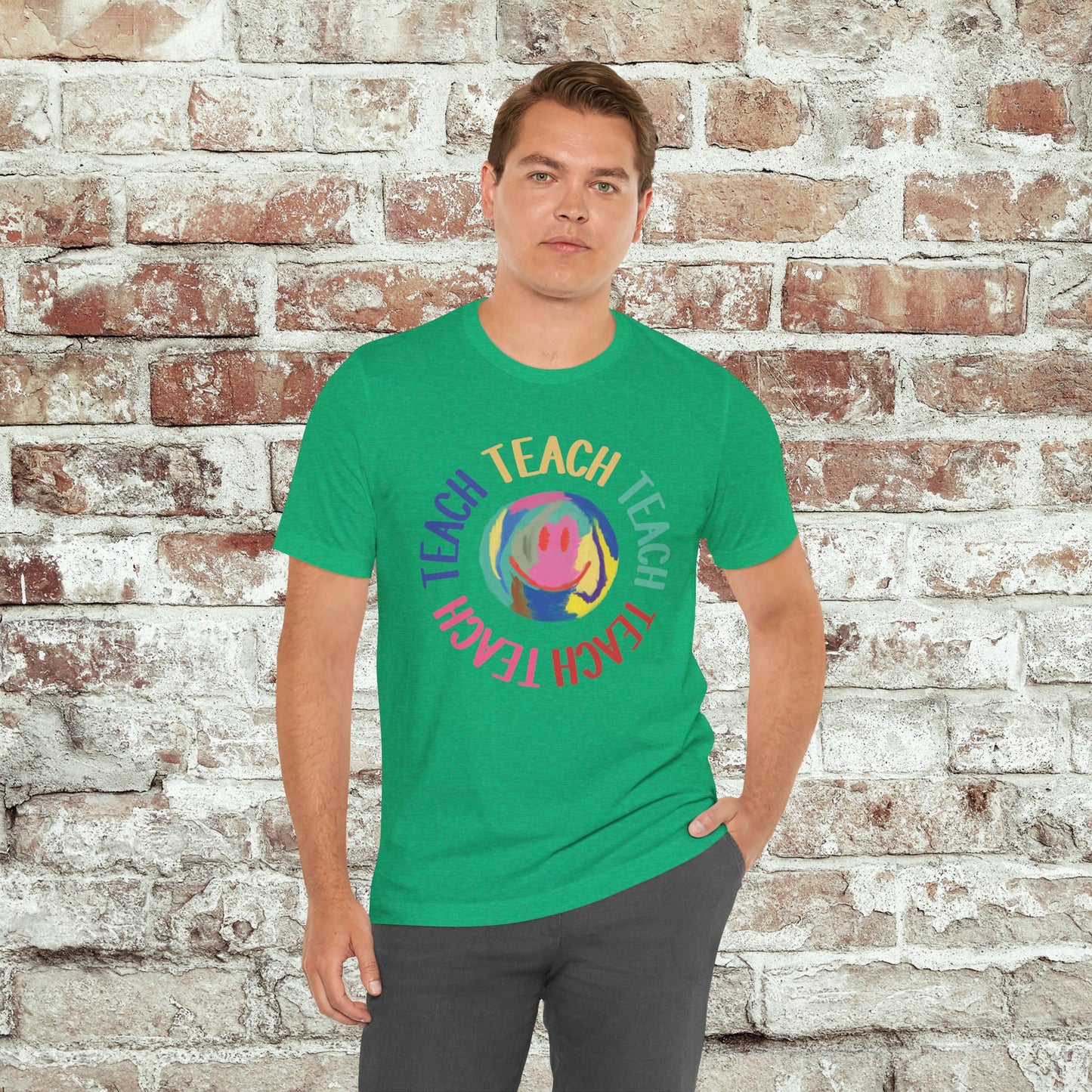 Unisex Soft-Style Teach Teach Teach Shirt for Teachers