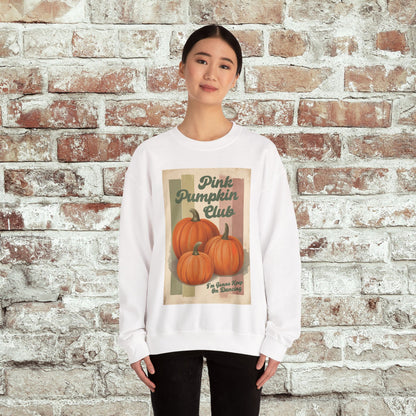 Pink Pumpkin Club Sweatshirt, Retro Fall Sweater