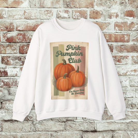 Pink Pumpkin Club Sweatshirt, Retro Fall Sweater