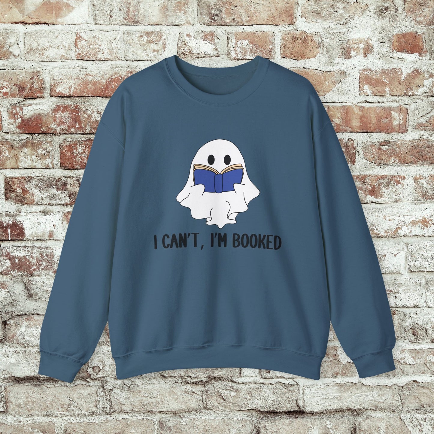 I Can't, I'm Booked, Ghost Crewneck Sweatshirt