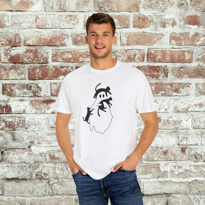 Spooky Ghost & Black Cats Comfort Colors Tee