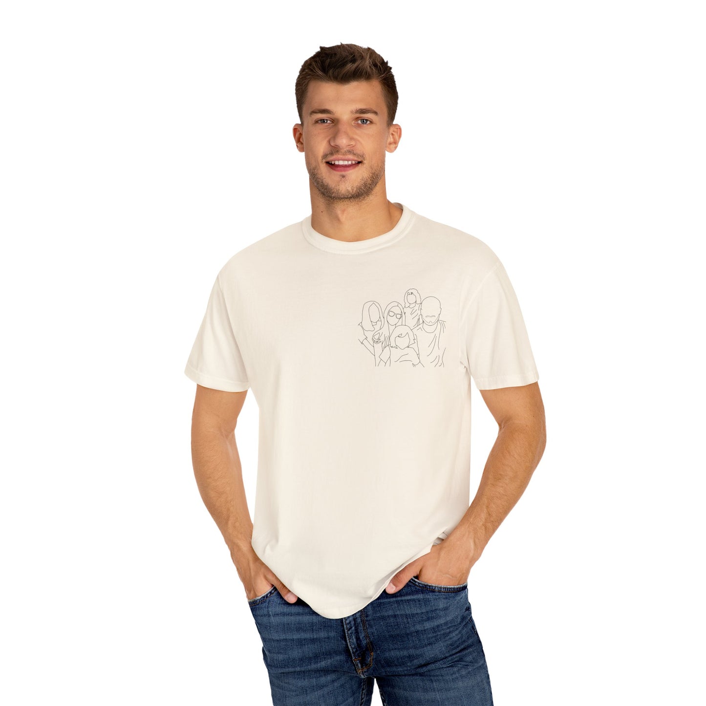 Custom Photo Shirt, Minimalist Line Art Unisex T-Shirt