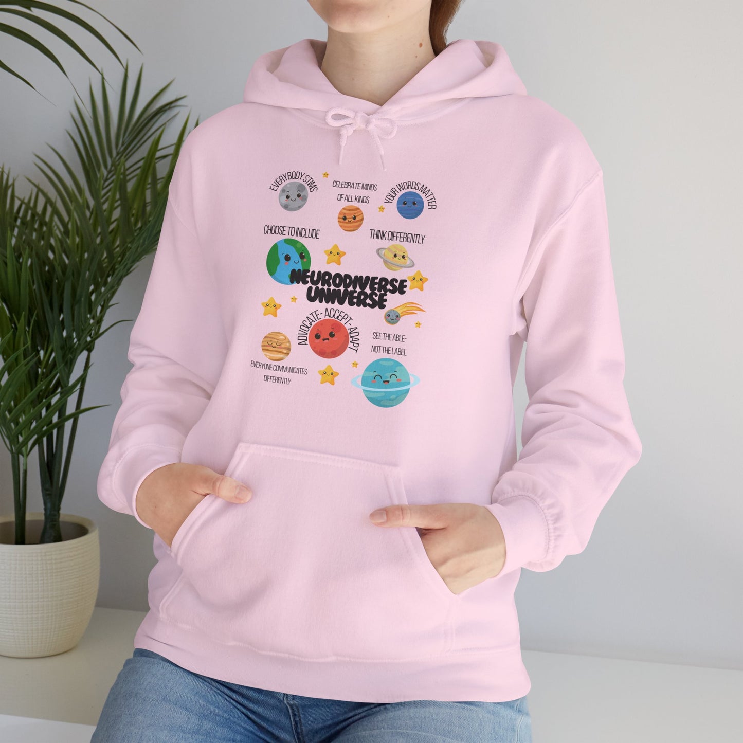 Neurodiverse Universe Unisex Hoodie, Inclusive Sweatshirt, Gift for Neurodiversity Awareness, Choose To Include, Teacher Parent Mom Dad Kid